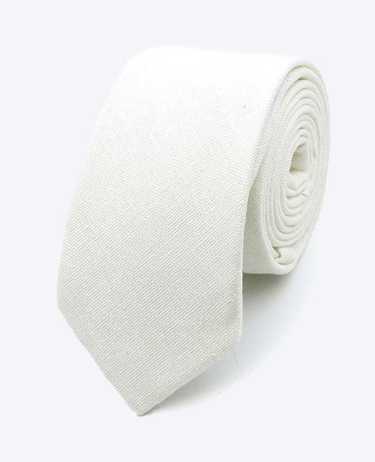 Cravate Blanc n°1 Homme en Lin | Basile - Unipap's