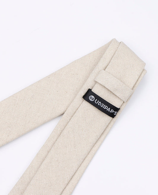 Cravate Blanc n°2 Homme en Lin | Basile - Unipap's