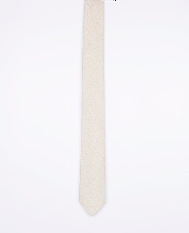 Cravate Blanc n°2 Homme en Lin | Basile - Unipap's
