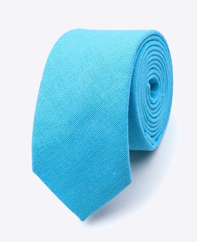 Cravate Bleu n°2 Homme en Lin | Basile - Unipap's
