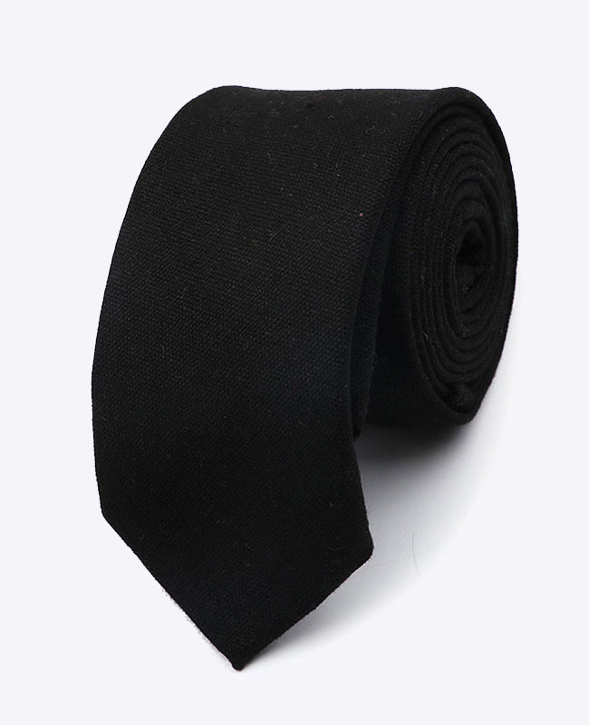 Cravate Noir Homme en Lin | Basile - Unipap's