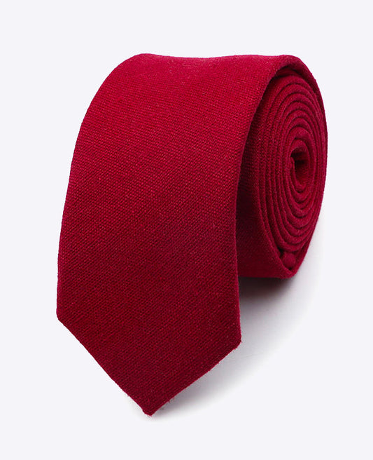Cravate Rouge n°2 Homme en Lin | Basile - Unipap's