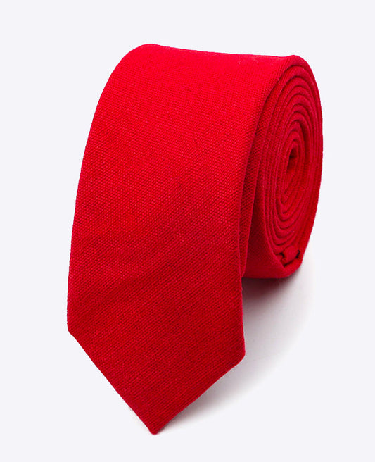 Cravate Rouge n°3 Homme en Lin | Basile - Unipap's