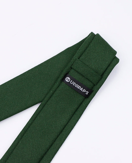 Cravate Vert n°2 Homme en Lin | Basile - Unipap's