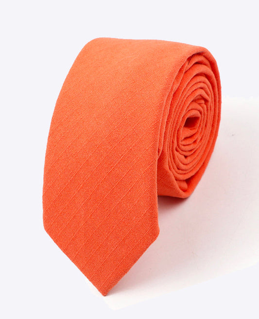 Cravate Orange n°3 Homme en Coton | Oscar - Unipap's