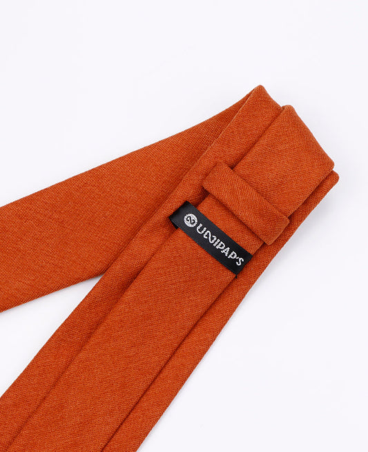 Cravate Orange n°1 Homme en Velours | Simon - Unipap's