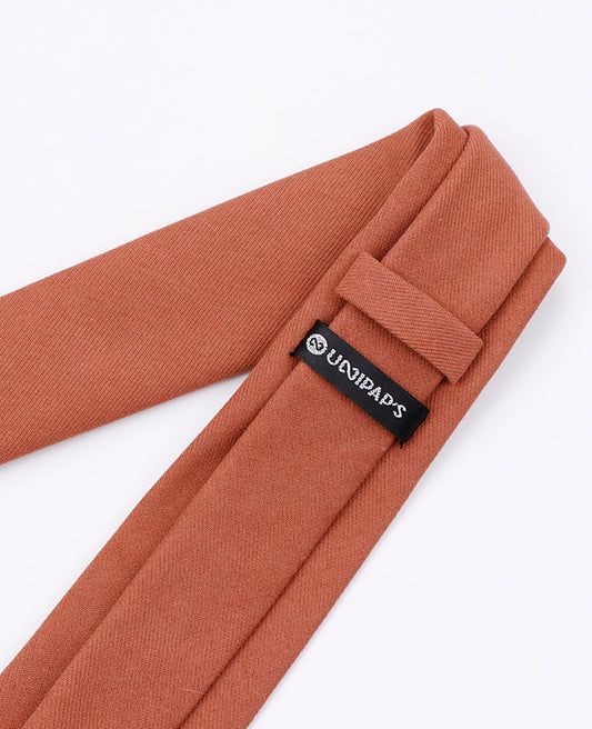 Cravate Orange n°3 Homme en Velours | Simon - Unipap's