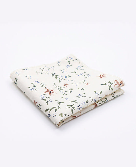 Pochette de Costume Liberty Blanc n°8 en Coton | Charles - Unipap's