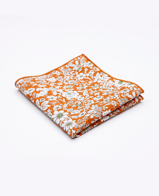 Pochette de Costume Liberty Orange en Coton | Clovis - Unipap's