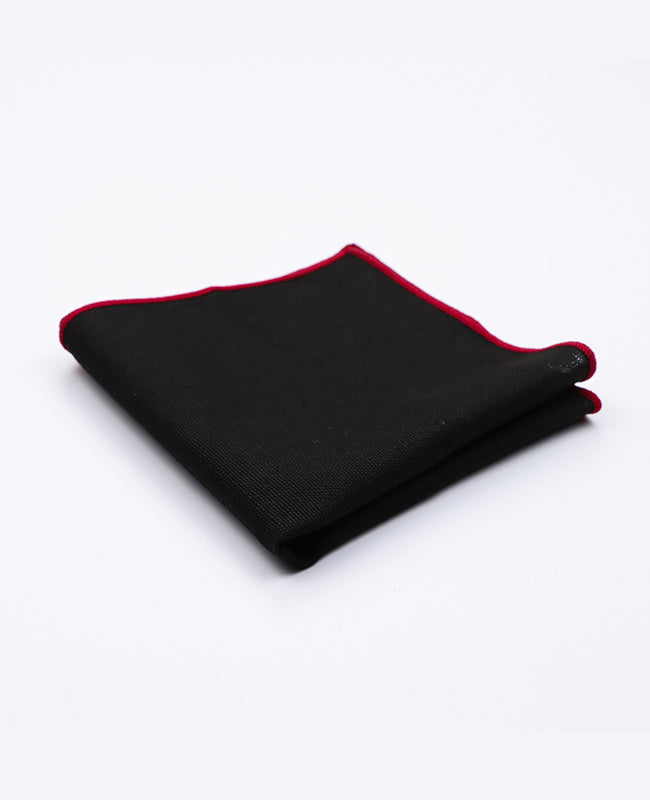 Pochette de Costume Noir en Lin | Basile - Unipap's