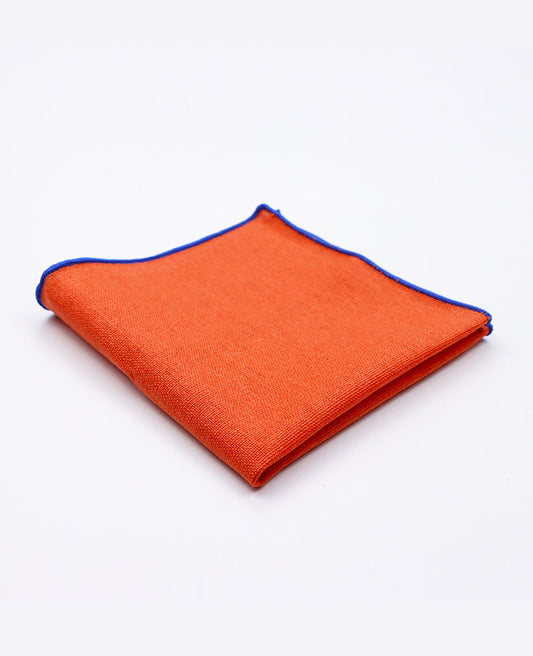 Pochette de Costume Orange n°1 en Lin | Basile - Unipap's