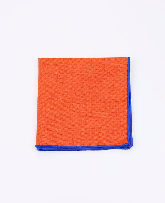 Pochette de Costume Orange n°1 en Lin | Basile - Unipap's